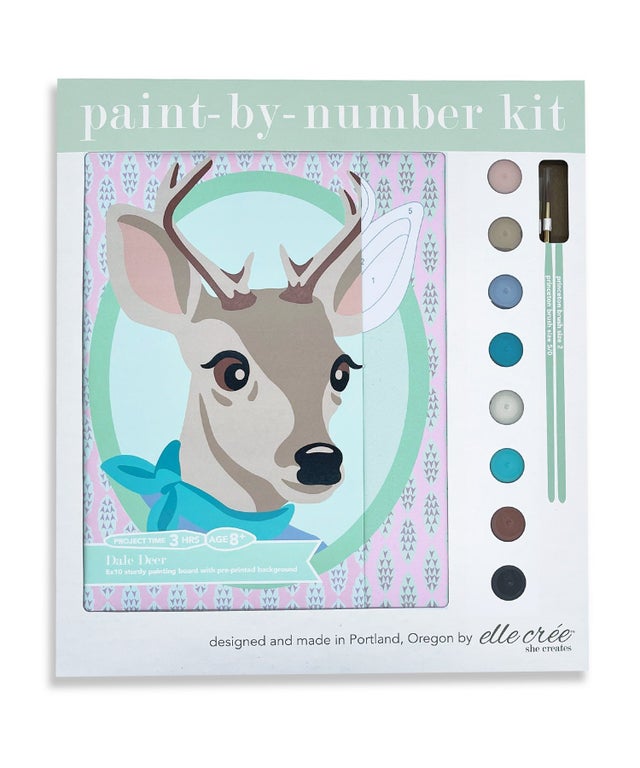 Elle Crée (She creates) Paint-by-Number Kits Deer with Huckleberries